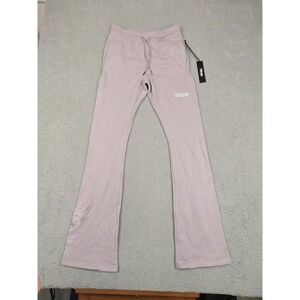 Civil Regime Rose Flare Fleece Sweatpants Mens Medium Purple Embroidered New